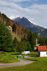 Wall Mural - Charming scenic view of Heiligenblut village, down in the valley in Hohe Tauern national park, Austria, Europe.