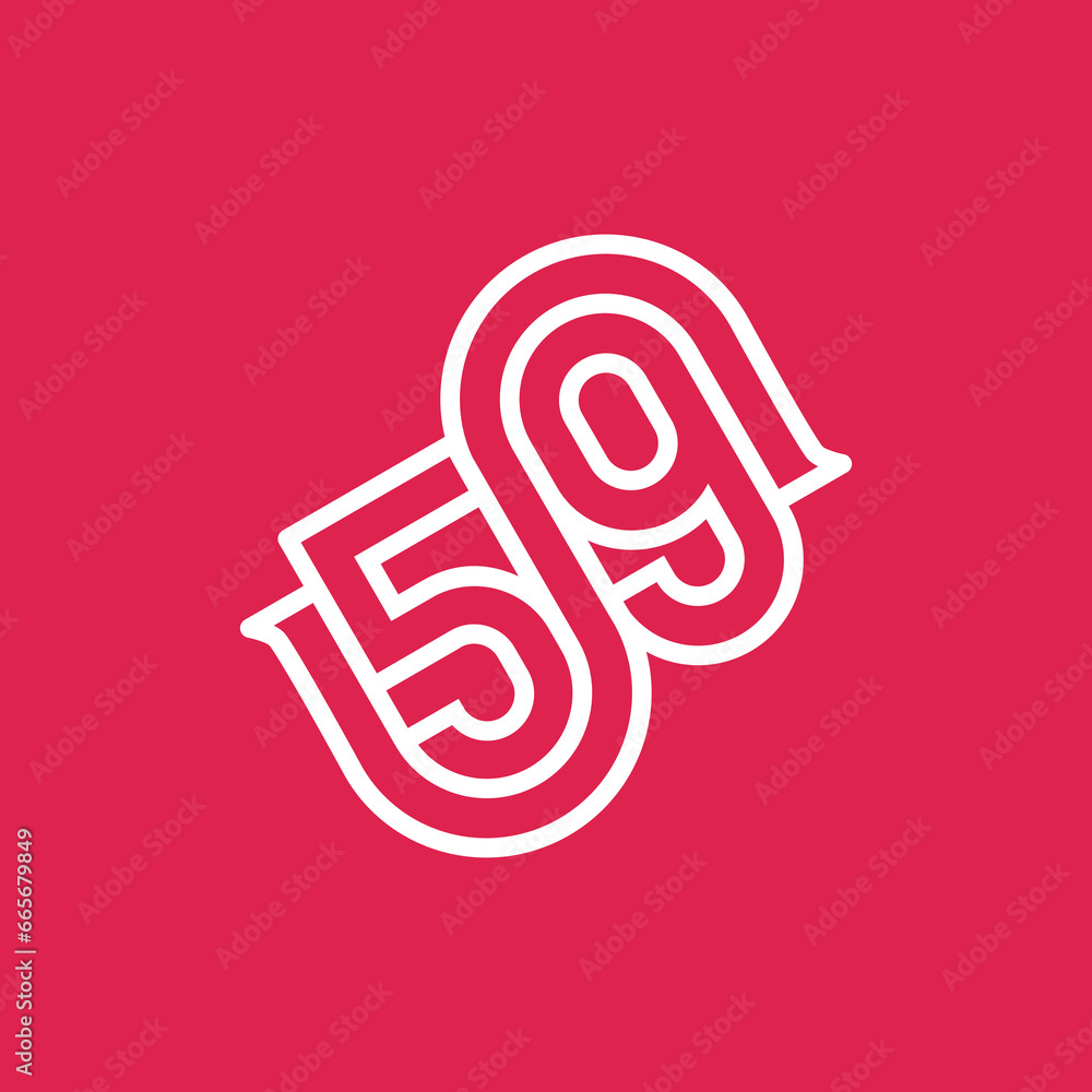 the logo consists of the letter S and number 59 combined. Outline and ...