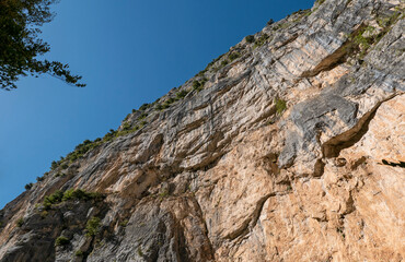 view of the rock face in the Fara San Martino gorges