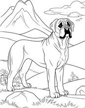 Bullmastiff Dog Coloring Page