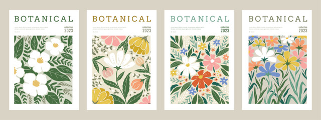 flower posters. abstract floral pattern, modern nature wall art graphic, vintage pastel painting. di