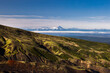 View of the Vilyuchinsky volcano from Avachinskaya Mountain. Natural attractions of the Kamchatka peninsula.