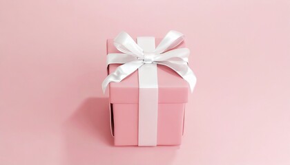 Canvas Print - Pink gift box with ribbon