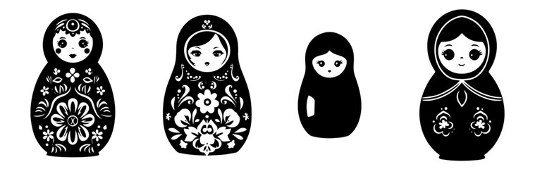 black and white illustration of doll 