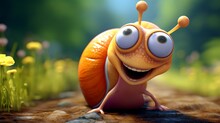 Cute Snail Character.Generative AI