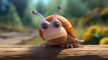 Cute Snail Character.Generative AI