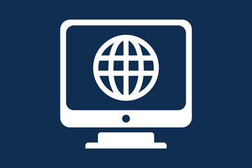 Wall Mural - computer internet concept logo, icon design