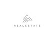 © Md Ayub Ali Khan - Real estate logo modern simple vector template. Linear House symbol can be use for company, property, construction. Business building Logo Design element on white background.