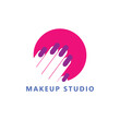 nail makeup studio logo design vector