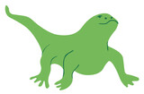 Fototapeta Dinusie - iguana in vector. wild animal in flat style. Template for poster logo icon for app website. Series of animal images in flat style