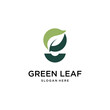 nature leaf with letter G logo design template