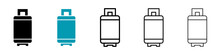 LPG Vector Thin Line Icon Set. Propane Gas Cylinder Vector Symbol For Web Ui Designs