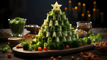  Christmas tree from vegan food