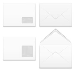 Canvas Print - Letter mockup. Realistic open and closed paper envelope