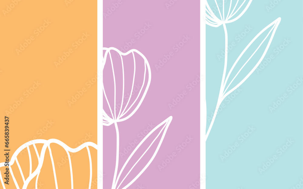 Set of four vector pre-made cards or posters in modern abstract style ...