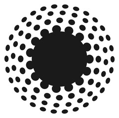 Sticker - Black circle with round dot pattern frame