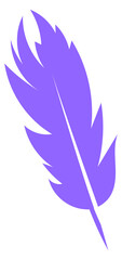 Sticker - Color quill silhouette. Writer tool. Feather symbol