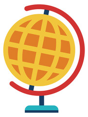 Poster - Globe color icon. School world geography tool