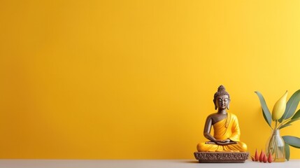 Wall Mural - Minimalist Buddha Purnima Holiday Background