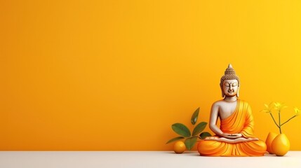 Wall Mural - Minimalist Buddha Purnima Holiday Background