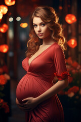 Poster - photoshoot of a young pregnant women