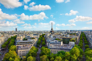 Wall Mural - Cityscape of Paris with Eiffel Tower