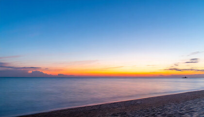 Wall Mural - seascape in the evening sunset over the sea with the beautiful blazing sky