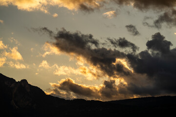 Wall Mural - View of the mountains at the end of the day