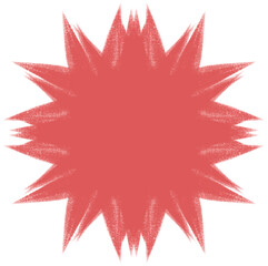 Wall Mural - Red Spiked Abstract Shape Coal Brush