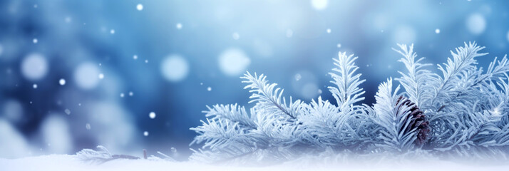 Sticker - CHRISTMAS CARD. WINTER BACKGROUND WITH SNOWFLAKES, HORIZONTAL IMAGE. image created by legal AI