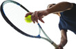 Digital png photo of tennis player during match on transparent background