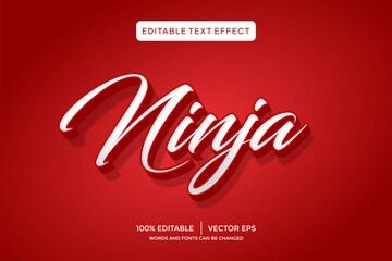 Wall Mural - ninja 3D text effect template