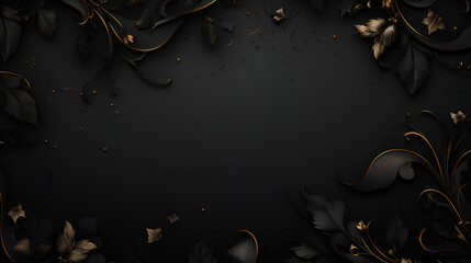 Wall Mural - black floral background | generative ai