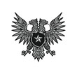 hand drawn Double Headed Eagle Crest
