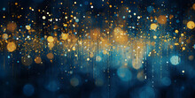 Abstract Background With Bokeh Curve Defocused Lights And Stars. Festive Background.