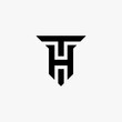 Unique modern geometric creative elegant letter TH  logo template. Vector icon