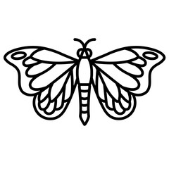 Sticker - butterfly line icon