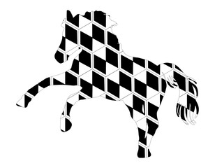 Wall Mural - vector horse silhouette with mosaic