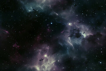 Wall Mural - seamless texture and full-frame background of starry night sky and outer space. neural network gener
