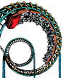 spiral looping rollercoaster vector illustration