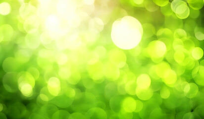 Sticker - Green bokeh abstract light background. defocused nature background.