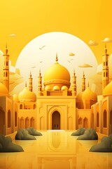 Wall Mural - great yellow mosque illustration