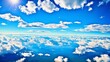 blue sky with clouds from above. AI Generated