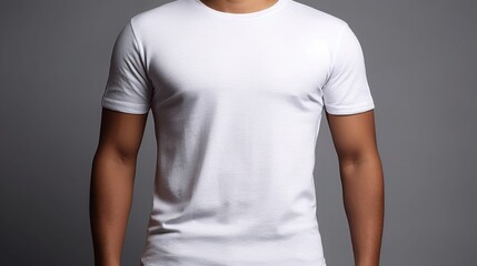 Wall Mural - Generate a photography of white t shirt on a person