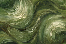 Abstract Background,  Green Waves,  Digital Fractal Art