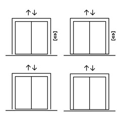 Poster - Set of Lift elevator icon, graphic design sign, building doorway symbol vector illustration