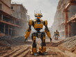 humanoid robot at construction site