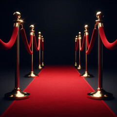 red carpet on a black background