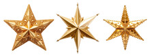 Christmas Decorations Gold Stars On White Transparent Background