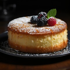 cheesecake with berries and chocolate